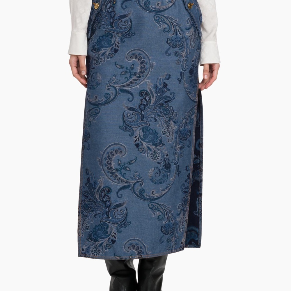 Etro Blue Floral Maxi Skirt